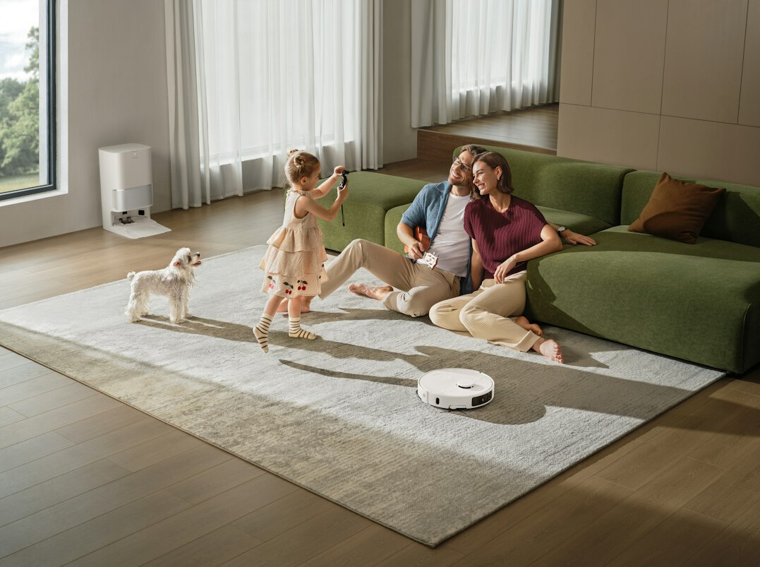 Danish family relaxing together in their living room